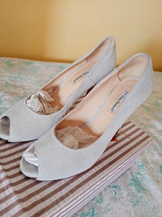 Décolleté scamosciato beige