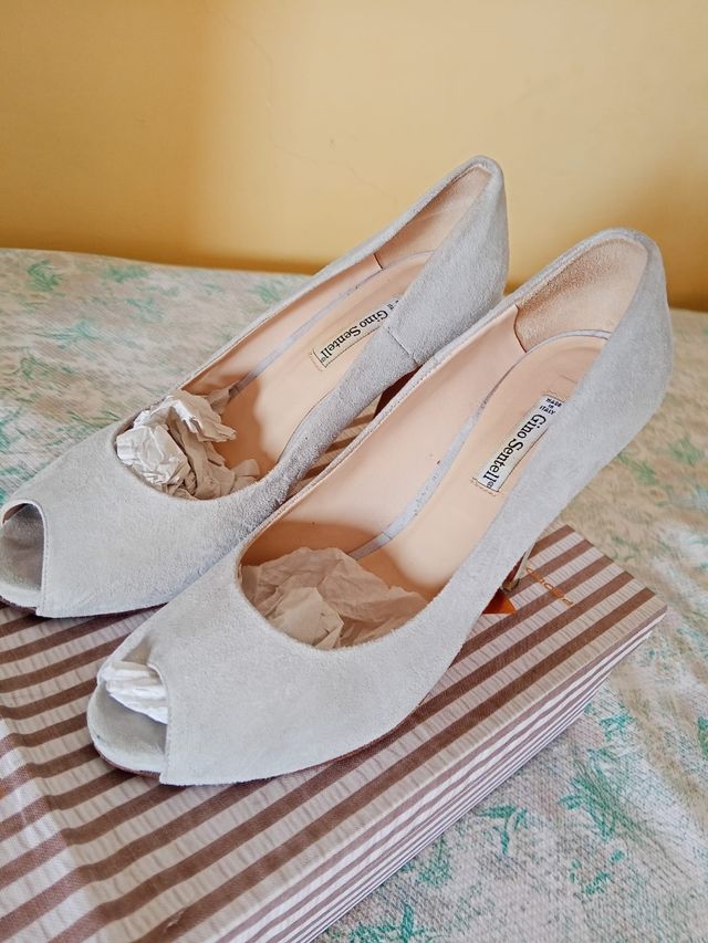 Décolleté scamosciato beige