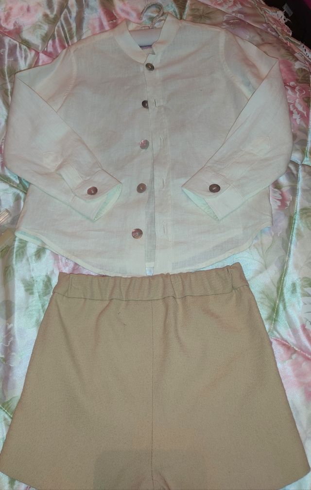 Conjunto niño beige eventos