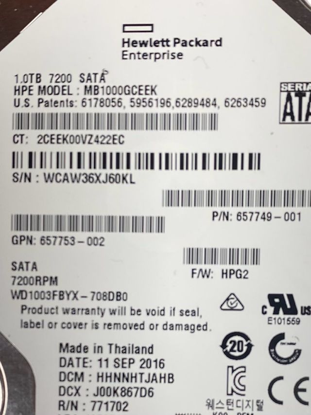 Disco rigido per server HP da 1 TB