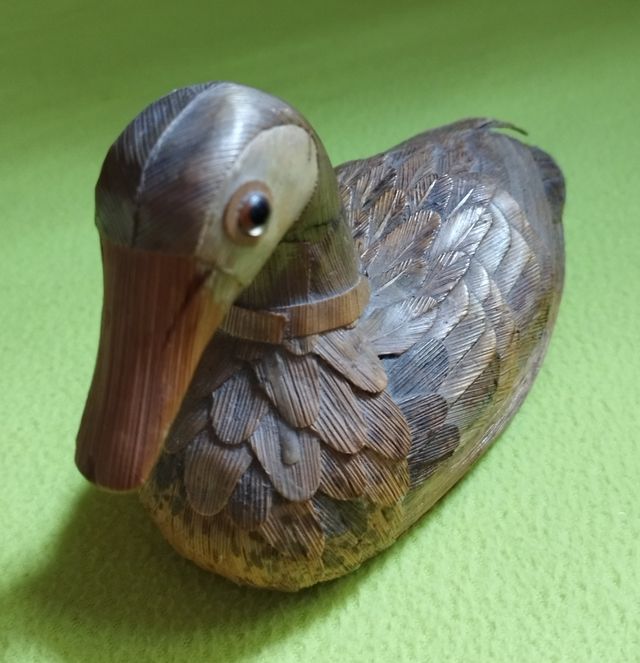 Adorno pato artesanal caña