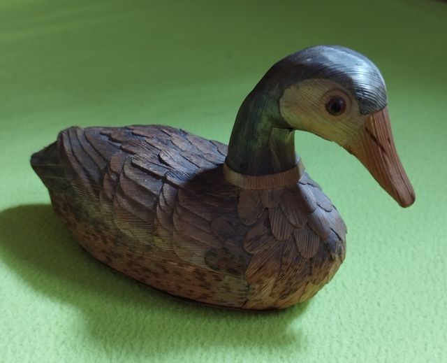 Adorno pato artesanal caña