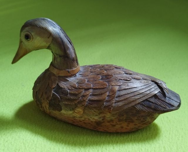 Adorno pato artesanal caña