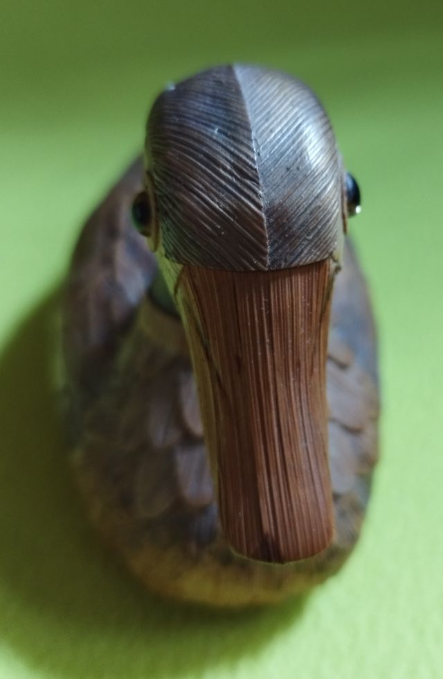 Adorno pato artesanal caña