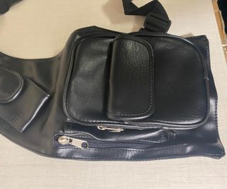 borsello marsupio laterale nero lucido