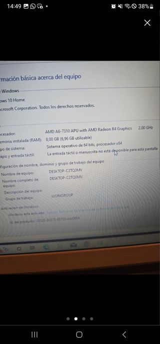 Portatil Toshiba amd a6-7310 