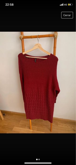 Vestido jersey granate 
