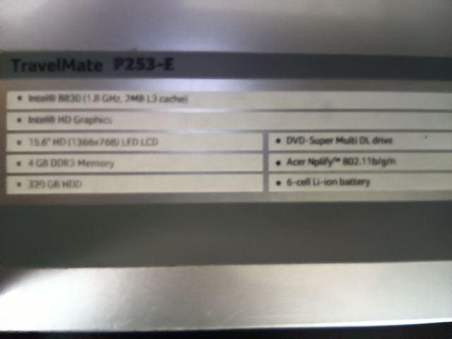 Ordenador portátil Acer *PARA PIEZAS* P253E V5WC1