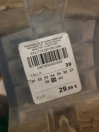 Zapatos negros largos para mujer talla 39