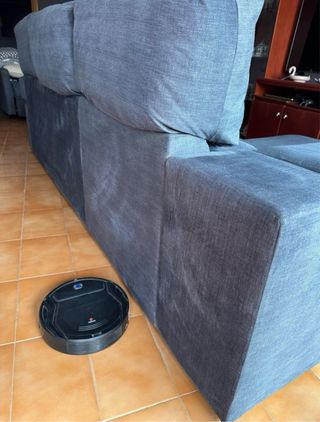 ChaiseLongue sofá tres plazas de terciopelo azul