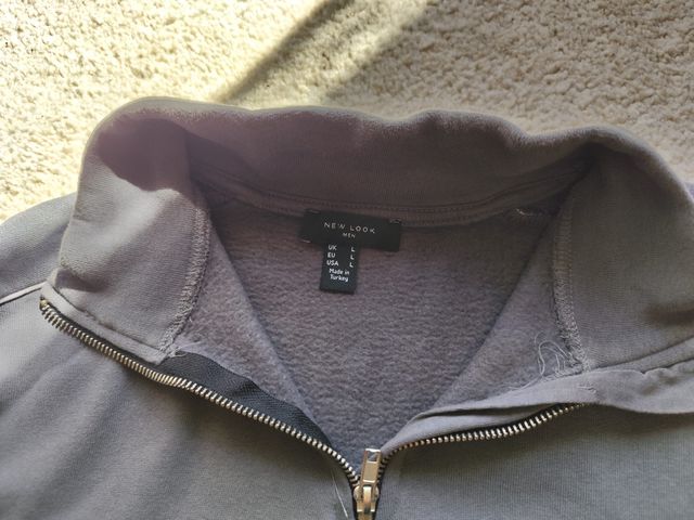 Sudadera con cremallera gris New Look