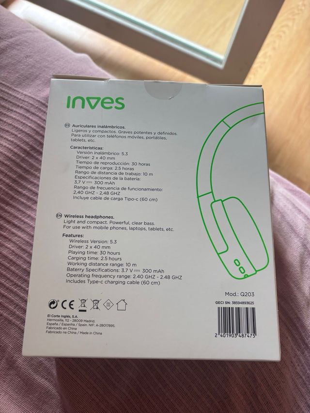 Auriculares Inalambricos Inves