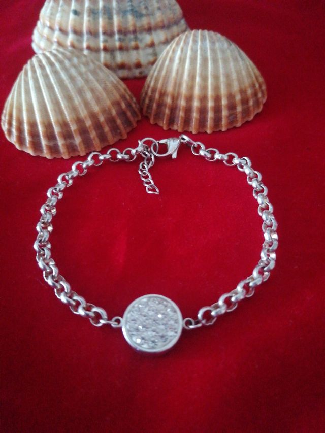 Pulsera estilo swarovski rodio