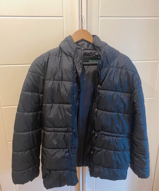 Abrigo Negro Acolchado Benetton