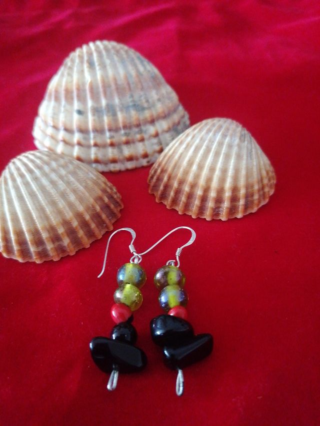 Pendientes piedra y plata