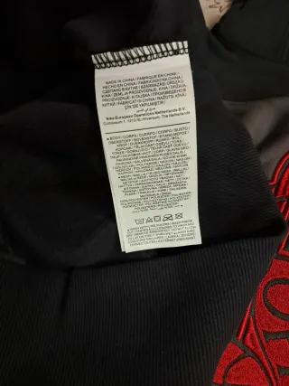 Felpa Nera Off-White Hoodie Red Logo Ricamato