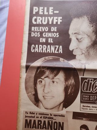 PELE CRUYFF BARCELONA ANTIGUA DICEN 1974