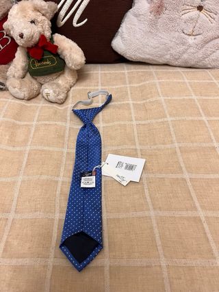 Corbata Infantil azul lunares blancas de Tizzas