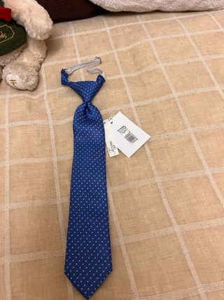 Corbata Infantil azul lunares blancas de Tizzas