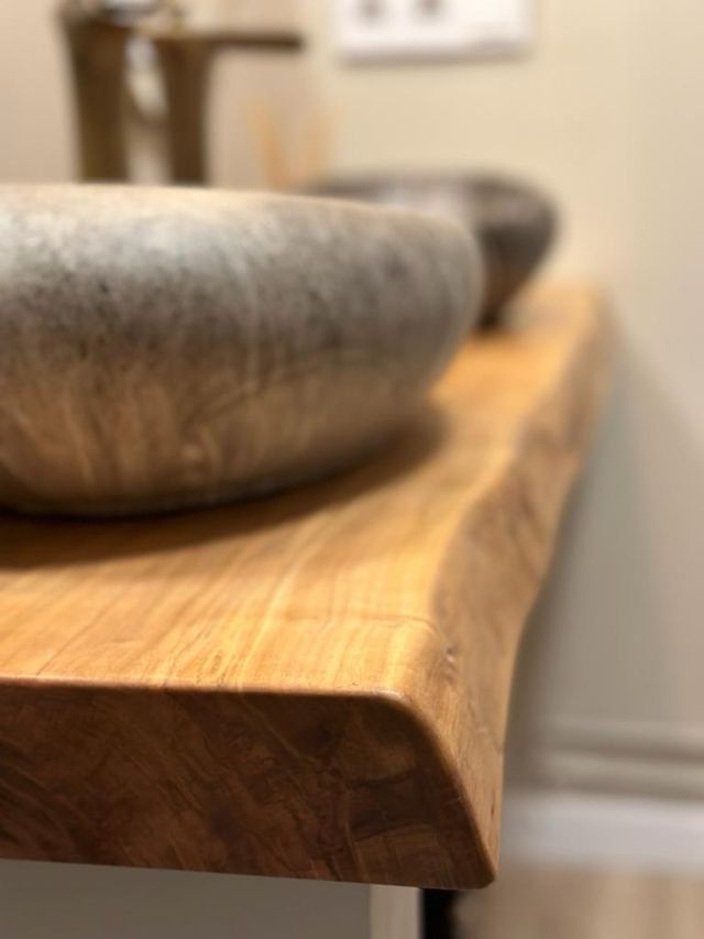 Encimera baño madera natural
