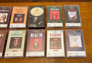 12 Tape Cassette Audio Verdi Mozart Bethoven