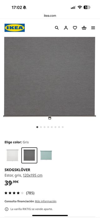 Estore 120/240 IKEA gris