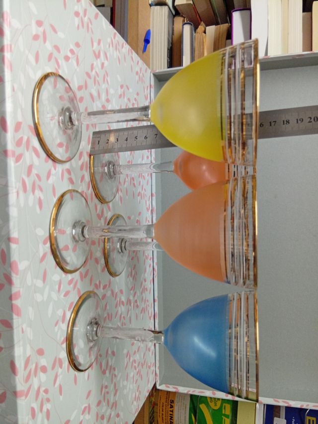 Juego jarra y 6 copas de agua vintage