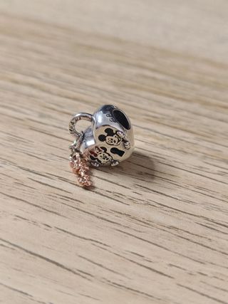 Charm de plata Mickey y Minnie corazón llave