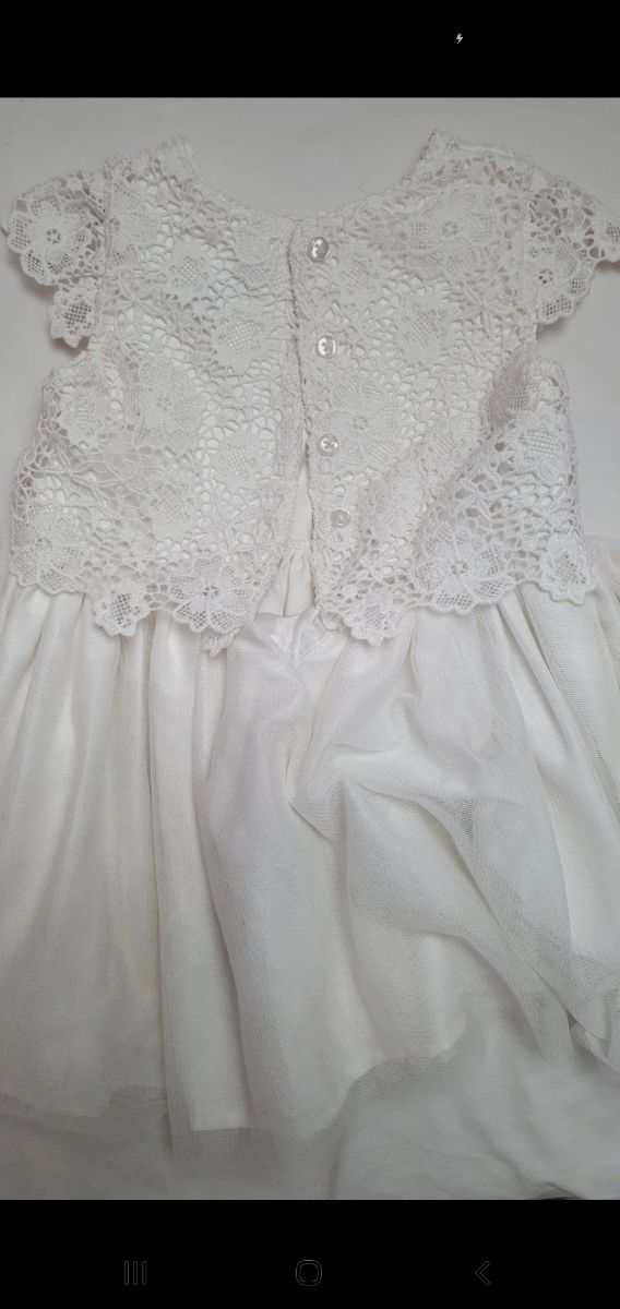 Vestido sin manga blanco 12 a 18 meses