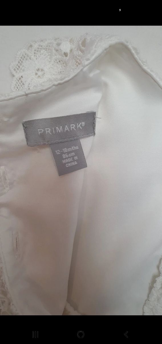 Vestido sin manga blanco 12 a 18 meses