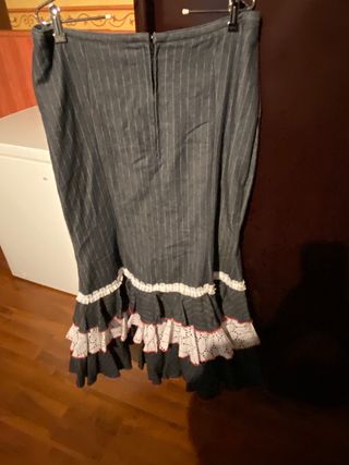 Conjunto falda rociera vaqueratop blanco perforad