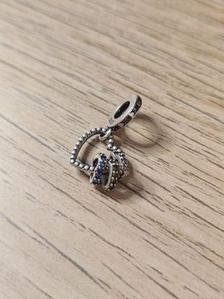 Charms de plata corazón de triple amor