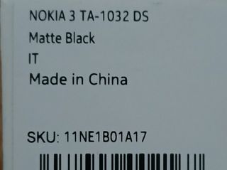 Nokia 3 TA-1032, Android, nero