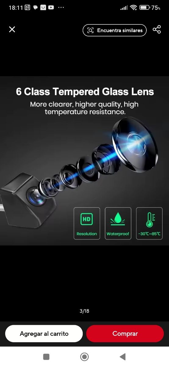 Cámara trasera coche para piezas