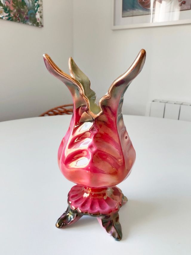 Jarrón antiguo tornasolado años 50