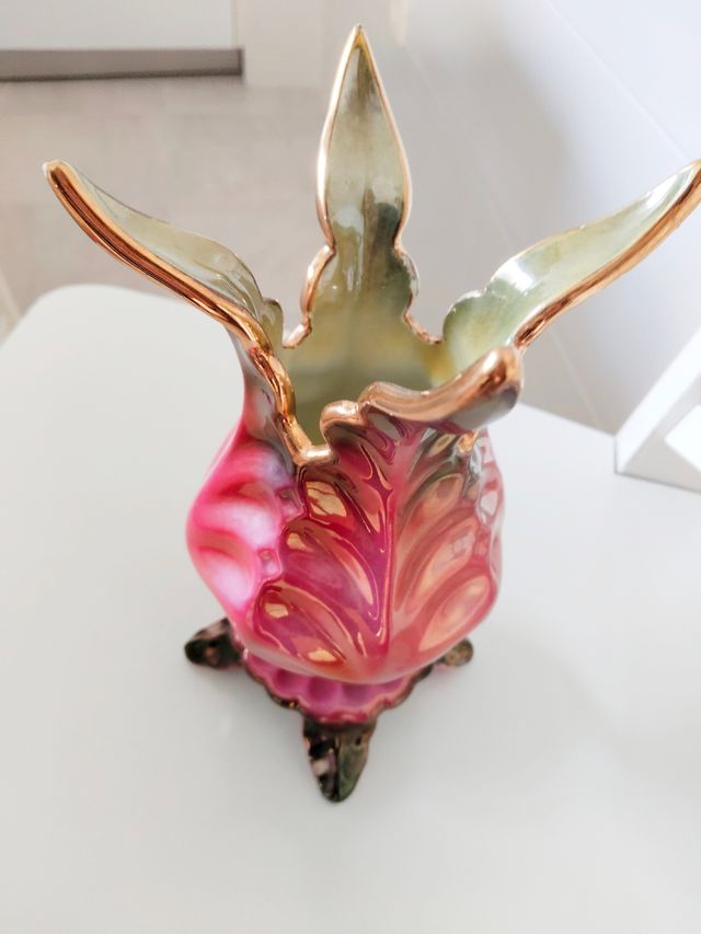 Jarrón antiguo tornasolado años 50