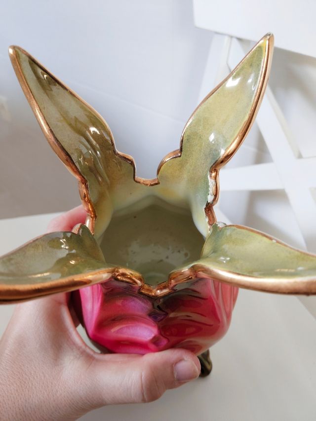 Jarrón antiguo tornasolado años 50