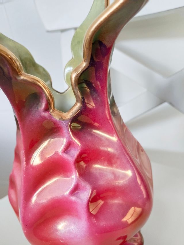 Jarrón antiguo tornasolado años 50