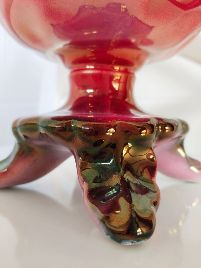 Jarrón antiguo tornasolado años 50