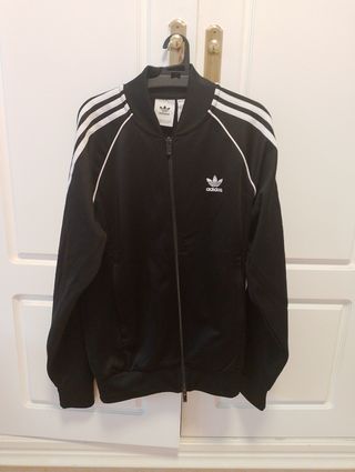 CHAQUETA CON CREMALLERA ADIDAS (Negra) ✨