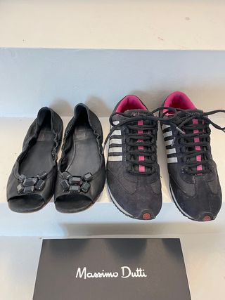 Bailarinas negras + Zapatillas de deporte talla 41