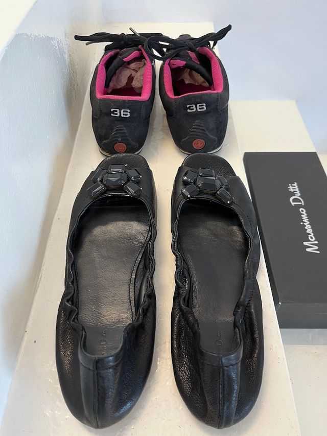 Bailarinas negras + Zapatillas de deporte talla 41