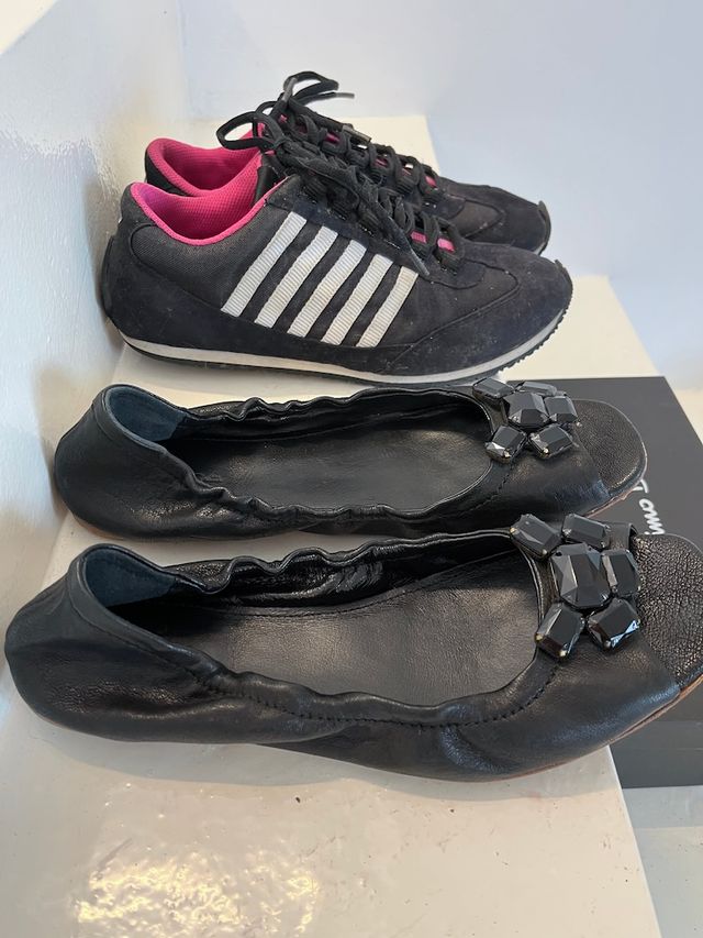 Bailarinas negras + Zapatillas de deporte talla 41