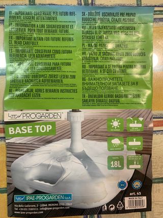 Base de plastico para sombrilla