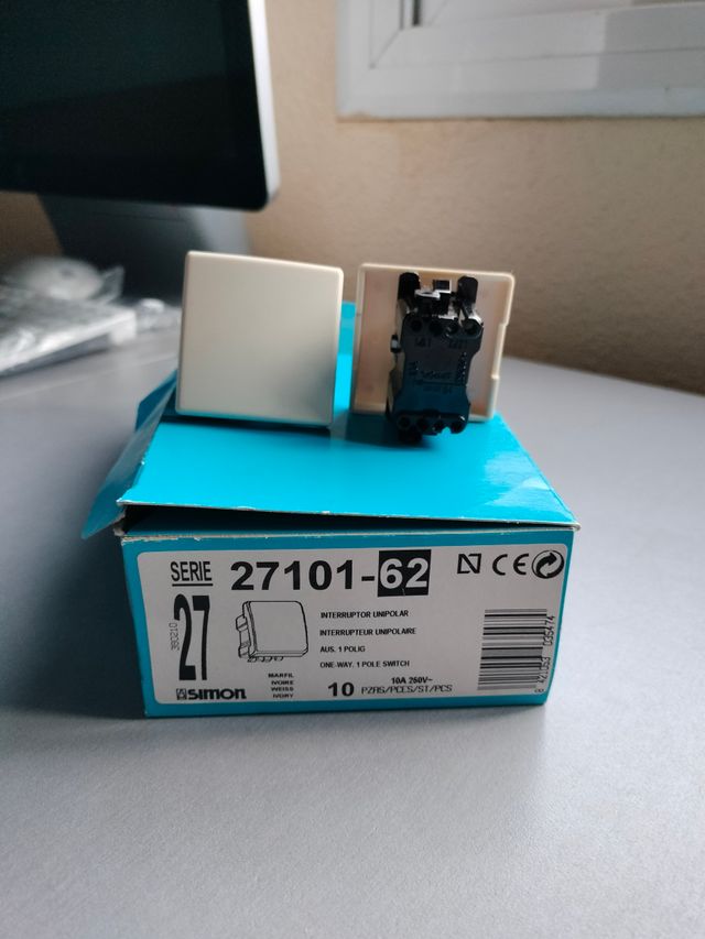 INTERRUPTOR UNIPOLAR MARFIL SIMON 27101-62