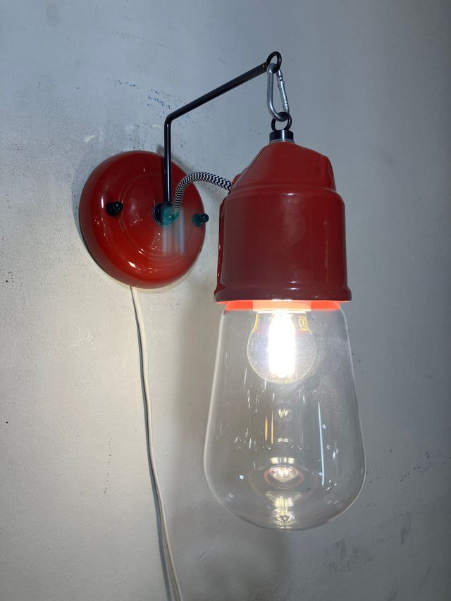 Lampada parete ceramica/vetro