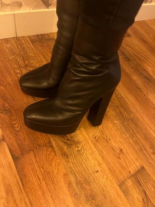 Botines piel plataforma Mango de