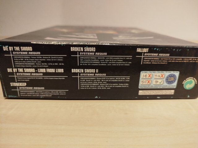 Jeu PC Big Box FR Adventure Hall Of Fame (Fallout, Broken Sword, Stonekeep…) - Bon état, PEGI 18, Version Française