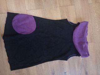 Vestido tejido polar negro y morado