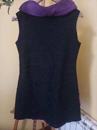 Vestido tejido polar negro y morado
